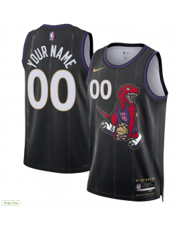 Unisex Toronto Raptors Nike Black 2024/25 Custom Swingman Jersey - City Edition