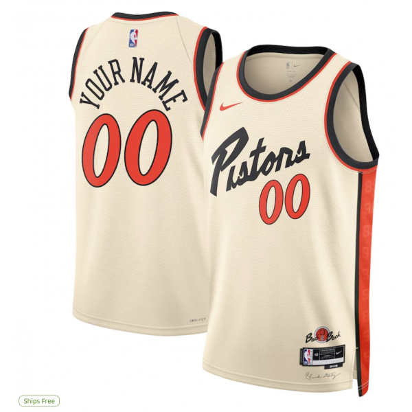 Unisex Detroit Pistons Nike White 2024/25 Custom Swingman Jersey - City Edition