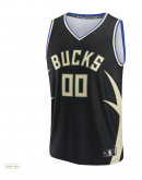 Men's Milwaukee Bucks Fanatics Black Custom Fast Break Jersey - Statement Edition