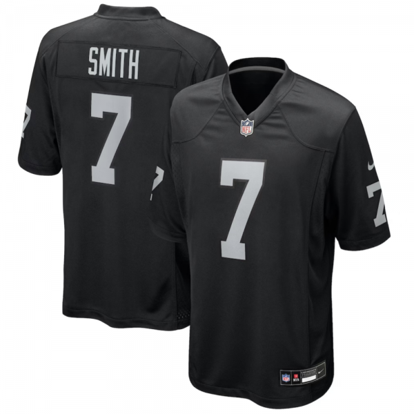 Men's Las Vegas Raiders Geno Smith Nike Black Game Player Jersey