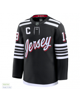 Men's New Jersey Devils Nico Hischier Fanatics Black Alternate Premium Jersey