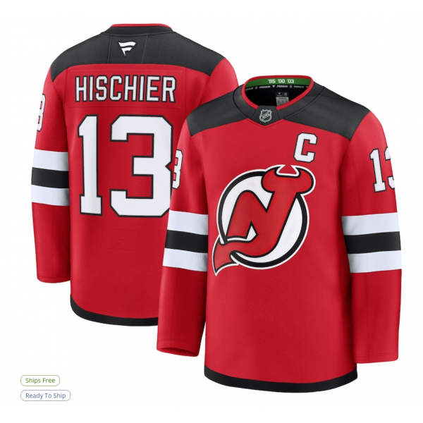 Men's New Jersey Devils Nico Hischier Fanatics Red Home Premium Jersey