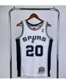 Men's San Antonio Spurs Manu Ginobli White 2002/03 Hardwood Classics Swingman Jersey