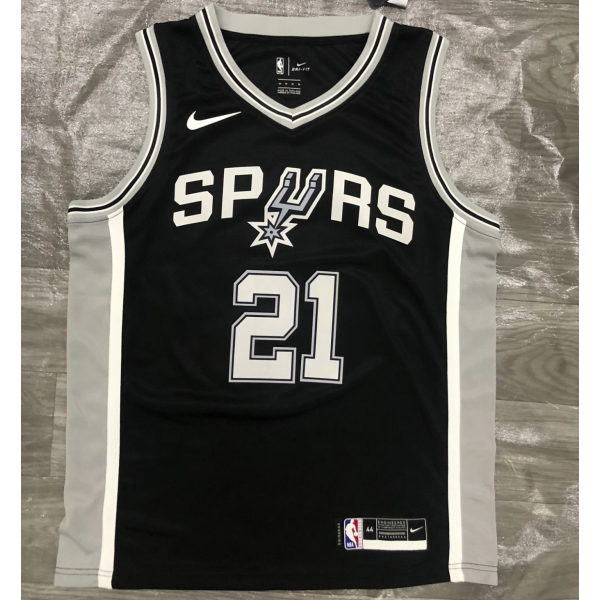 Men's San Antonio Spurs Tim Duncan Black NBA Game Jersey