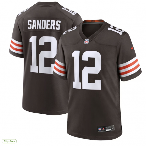 Men's Cleveland Browns Shedeur Sanders Nike Brown 2025 NFL Draft Game Jersey