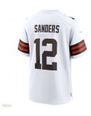 Men's Cleveland Browns Shedeur Sanders Nike White 2025 NFL Draft Game Jersey