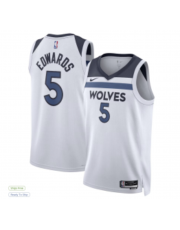 Unisex Minnesota Timberwolves Anthony Edwards Nike White Swingman Jersey - Association Edition