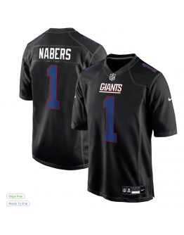 Men's New York Giants Malik Nabers Nike Carbon Black Fashion Jersey
