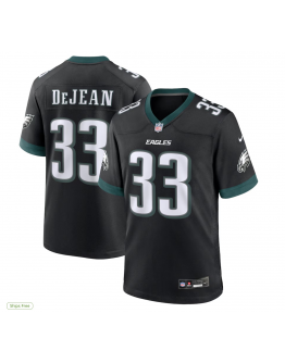 Men's Philadelphia Eagles Cooper DeJean Nike Black Alternate Player Game Jersey