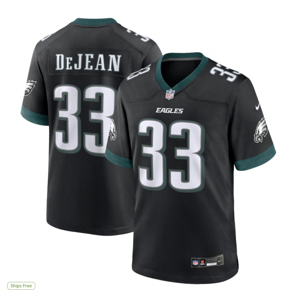 Men's Philadelphia Eagles Cooper DeJean Nike Black Alternate Player Game Jersey