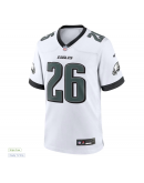 Men's Philadelphia Eagles Saquon Barkley Nike White White Game Jersey
