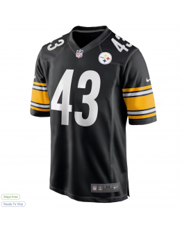 Men's Pittsburgh Steelers Troy Polamalu Nike Black Retired Player Game Jersey