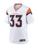 Men's Denver Broncos Javonte Williams Nike White Mile High Collection Game Jersey