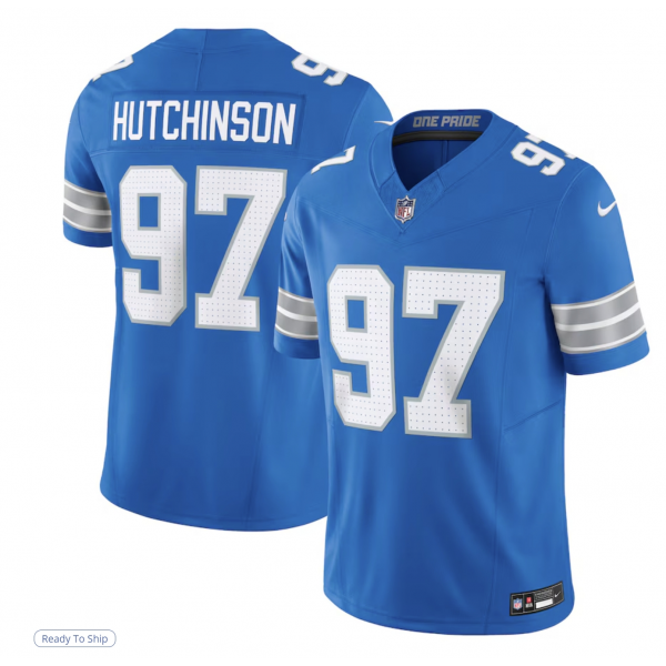 Men's Detroit Lions Aidan Hutchinson Nike Blue Limited Jersey
