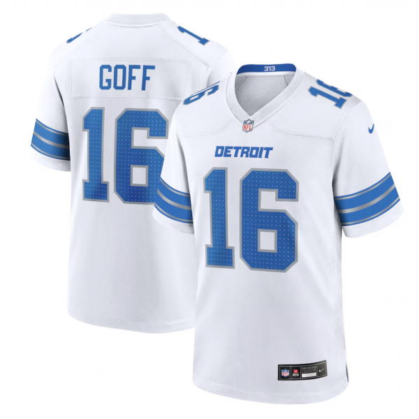 Men's Detroit Lions Jared Goff Nike White Game Jersey Men's Detroit Lions Jared Goff Nike White Game Jersey