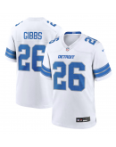 Men's Detroit Lions Jahmyr Gibbs Nike White Game Jersey Men's Detroit Lions Jahmyr Gibbs Nike White Game Jersey
