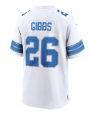 Men's Detroit Lions Jahmyr Gibbs Nike White Game Jersey Men's Detroit Lions Jahmyr Gibbs Nike White Game Jersey
