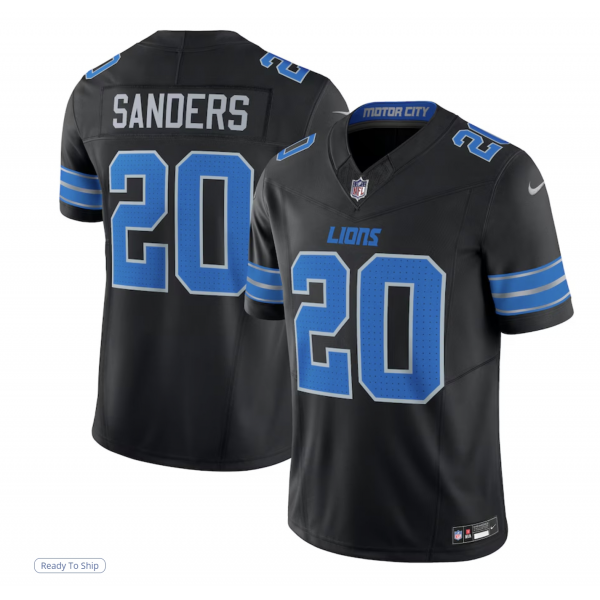Men's Detroit Lions Barry Sanders Nike Black 2nd Alternate Limited Jersey