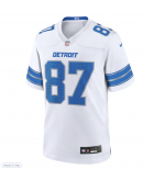 Men's Detroit Lions Sam LaPorta Nike White White Game Jersey