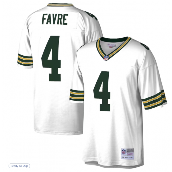 Men's Green Bay Packers Brett Favre Mitchell & Ness White Legacy Replica Jersey