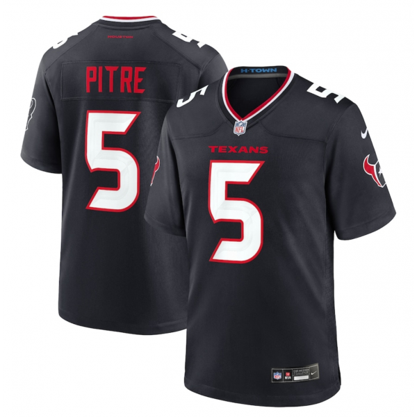 Men's Houston Texans Jalen Pitre Nike Navy Game Jersey