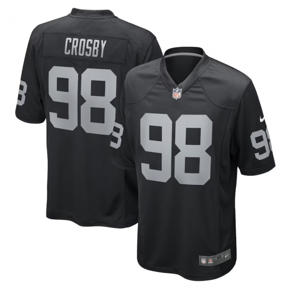 Men's Las Vegas Raiders Maxx Crosby Nike Black Game Jersey Men's Las Vegas Raiders Maxx Crosby Nike Black Game Jersey