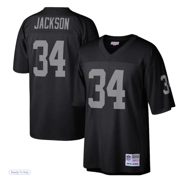 Men's Las Vegas Raiders Bo Jackson Mitchell & Ness Black Legacy Replica Jersey