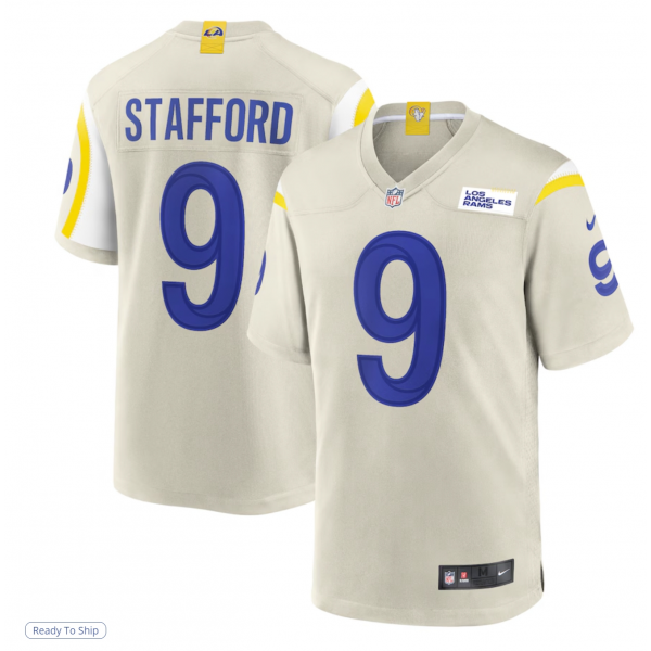 Men's Los Angeles Rams Matthew Stafford Nike Bone Game Jersey