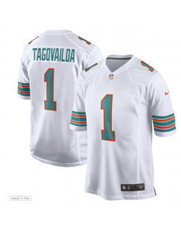 Men's Miami Dolphins Tua Tagovailoa Nike White 2nd Alternate Game Jersey