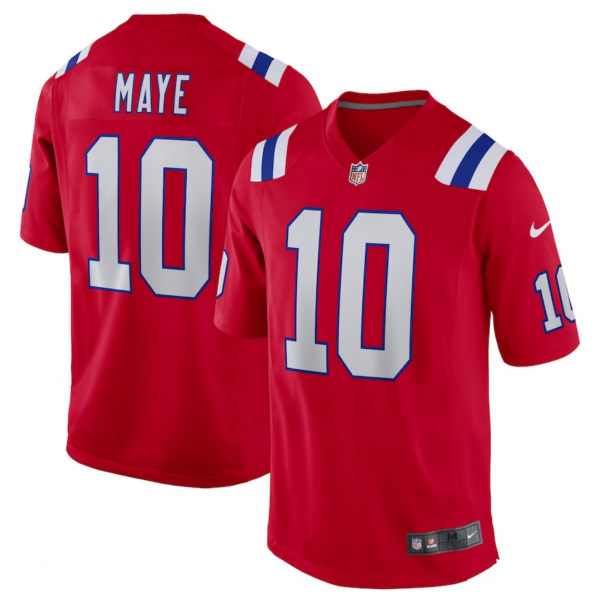 Men's New England Patriots Drake Maye Nike Red Player Game Jersey