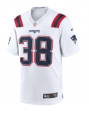 Men's New England Patriots Rhamondre Stevenson Nike White Game Player Jersey