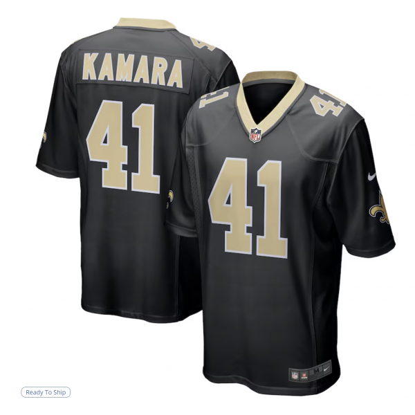 Men's New Orleans Saints Alvin Kamara Nike Black Game Jersey