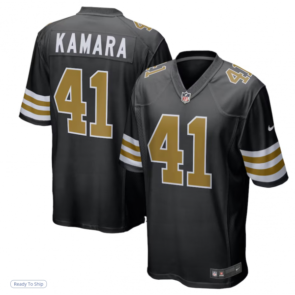Men's New Orleans Saints Alvin Kamara Nike Black Alternate Game Jersey