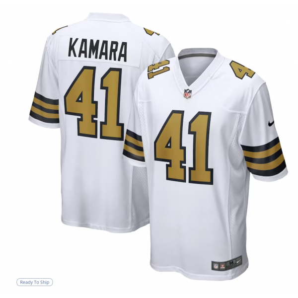 Men's New Orleans Saints Alvin Kamara Nike White Alternate Game Jersey