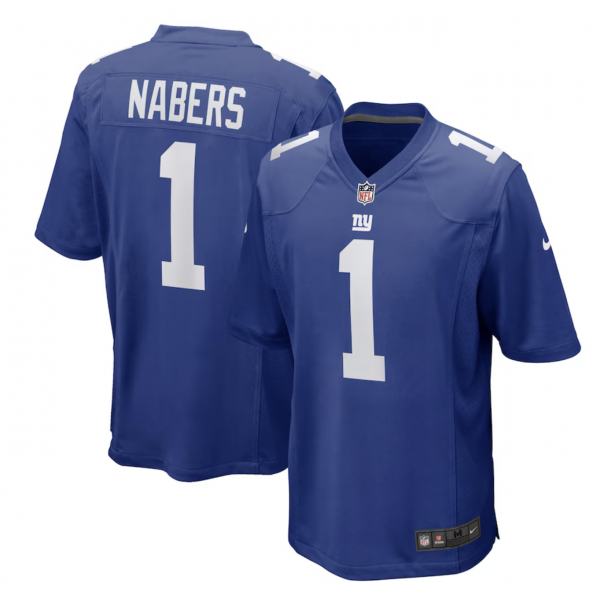 Men's New York Giants Malik Nabers Nike Royal Player Game Jersey