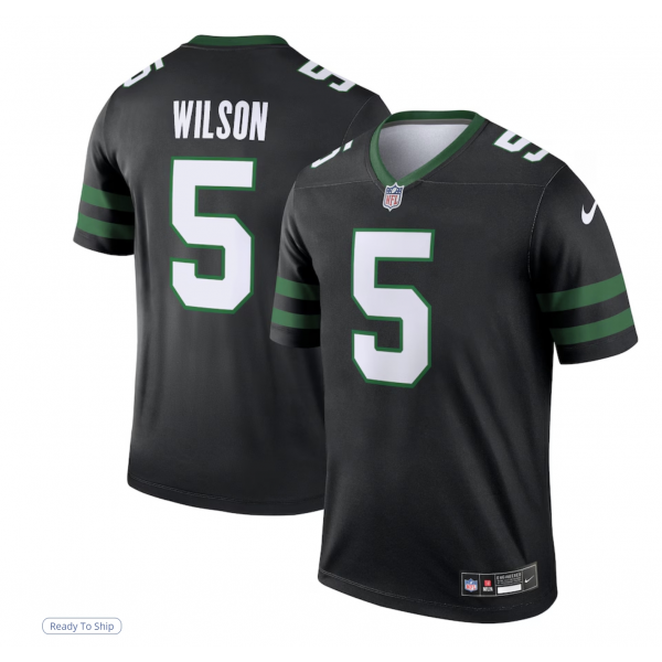 Men's New York Jets Garrett Wilson Nike Black Alternate Legend Player Performance Top