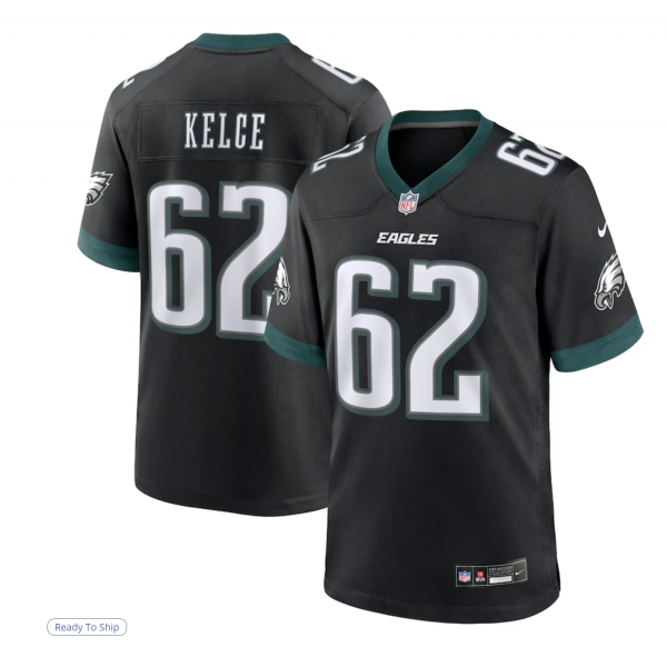 Men's Philadelphia Eagles Jason Kelce Nike Black Alternate Game Jersey