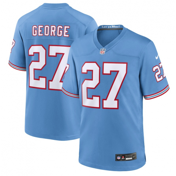 Men's Tennessee Titans Eddie George Nike Light Blue Oilers Throwback Retired Player Game Jersey