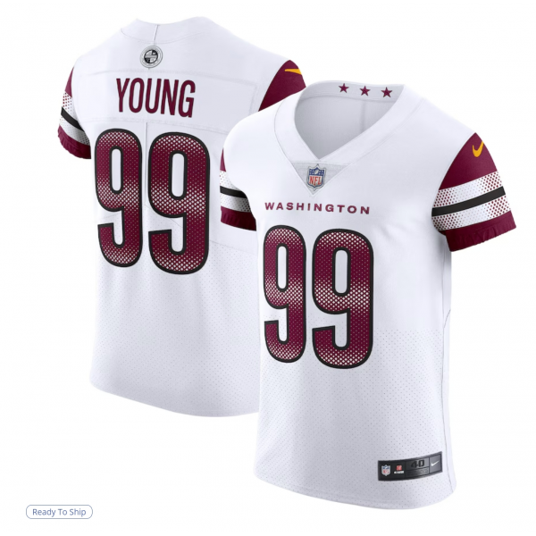 Men's Washington Commanders Chase Young Nike White Elite Jersey