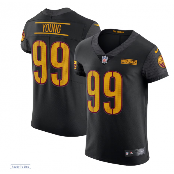 Men's Washington Commanders Chase Young Nike Black Alternate Elite Jersey