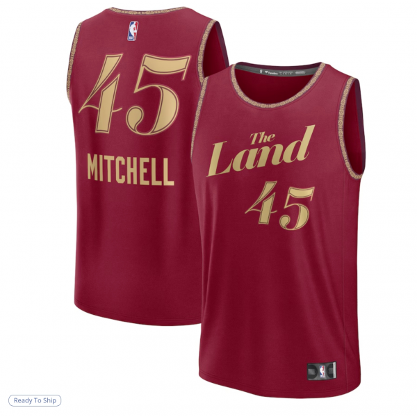 Men's Cleveland Cavaliers Donovan Mitchell Fanatics Wine Fast Break Jersey - City Edition