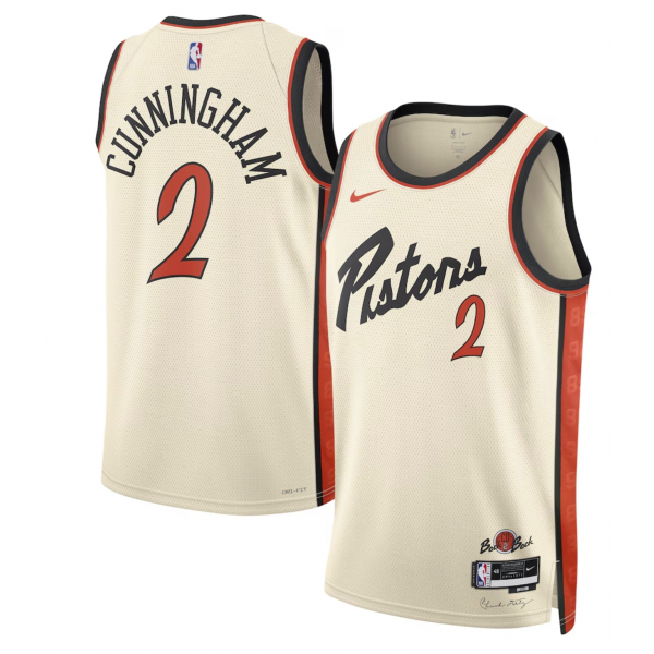 Unisex Detroit Pistons Cade Cunningham Nike White 2024/25 Swingman Player Jersey - City Edition