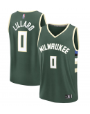 Men's Milwaukee Bucks Damian Lillard Fanatics Hunter Green Fast Break Replica Player Jersey - Icon Edition
