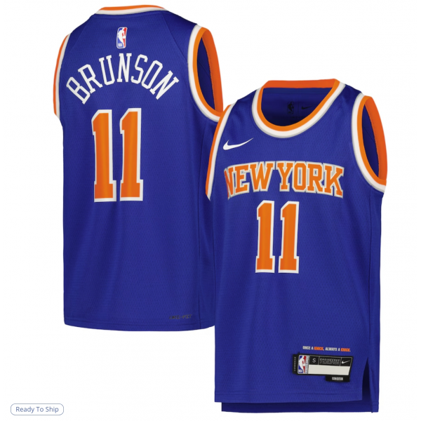 Youth New York Knicks Jalen Brunson Nike Blue Swingman Jersey - Icon Edition