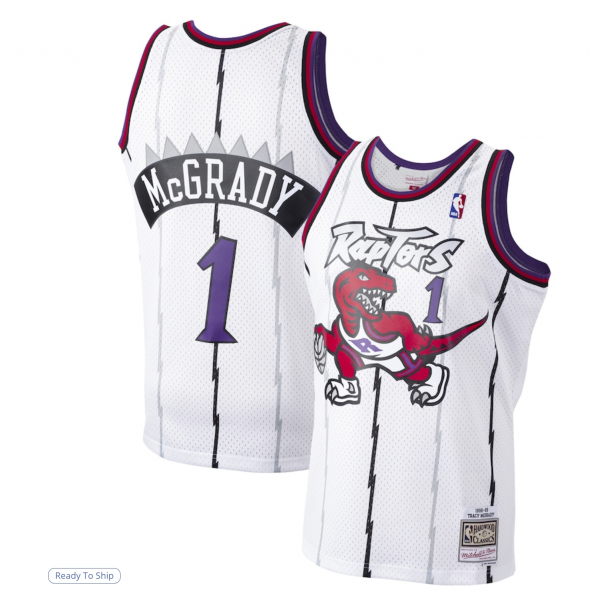 Men's Toronto Raptors Tracy McGrady Mitchell & Ness White 1998/99 Hardwood Classics Swingman Jersey