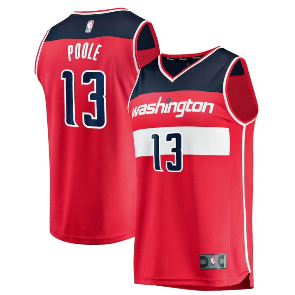 Men's Washington Wizards Jordan Poole Fanatics Red Fast Break Player Jersey - Icon Edition