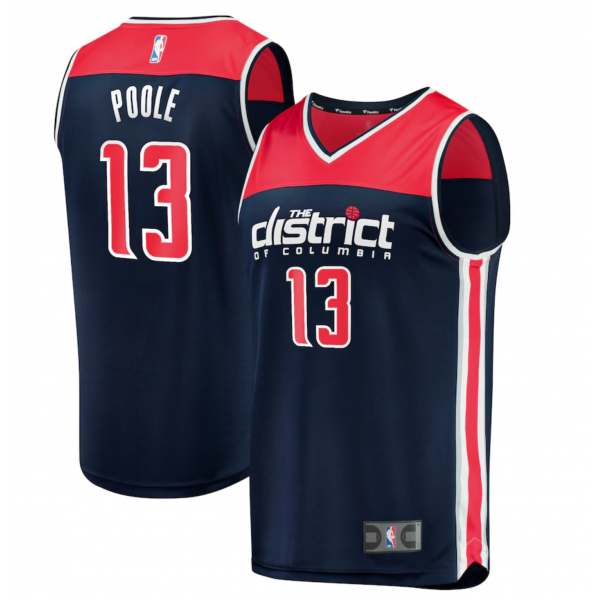 Men's Washington Wizards Jordan Poole Fanatics Navy Fast Break Player Jersey - Statement Edition