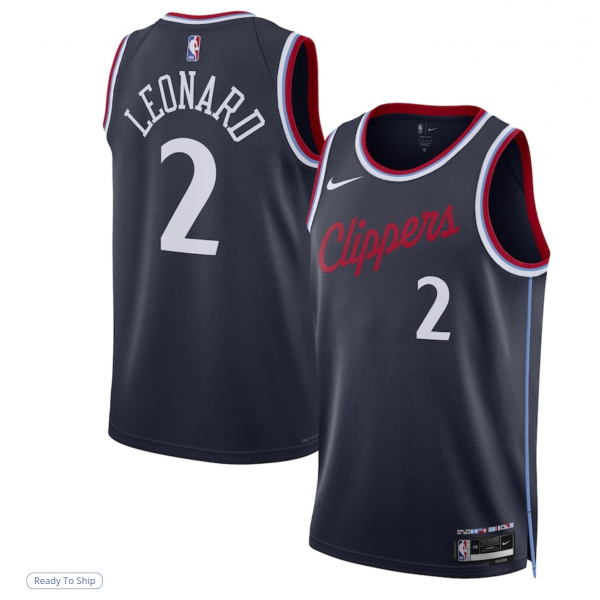 Unisex LA Clippers Kawhi Leonard Nike Navy 2024/25 Swingman Jersey - Icon Edition