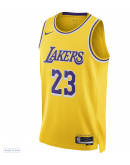 Unisex Los Angeles Lakers LeBron James Nike Gold Swingman Jersey - Icon Edition