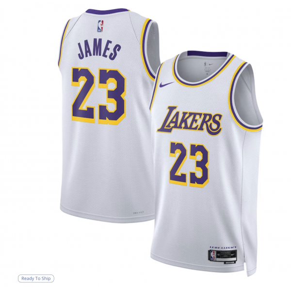 Unisex Los Angeles Lakers LeBron James Nike White Swingman Jersey - Association Edition